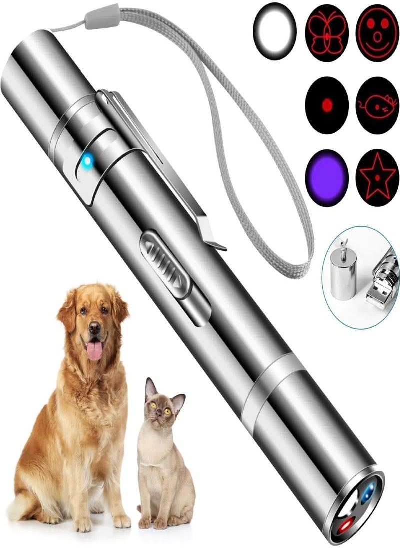 CHU DAI - 5 Patterns Cat Toys, Laser Pointer Adjustable, USB Recharge Laser, Long Range and 3 Modes Training Chaser Interactive Toy, Dog Laser Toy - Image 1
