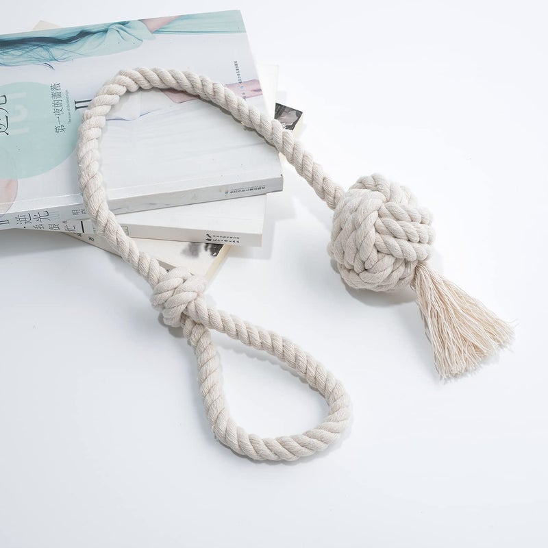 JQWUPUP 2 Pack Rustic Curtain Tiebacks - Outdoor Curtain Drapery Holdbacks Holders - Decorative Hand Knitting Drape Cotton Tie Backs Rope for Sheer and Blackout Curtain (Set of 2, Beige) - Image 5