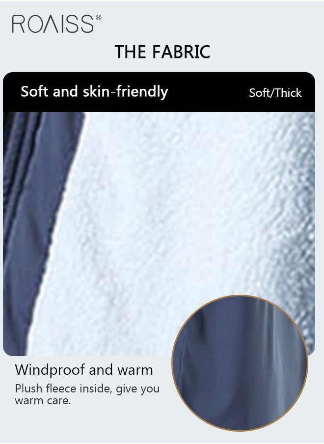 roaiss Women Jackets Hooded Windbreaker Female Fleece Warm Thick Cotton Padded Women Mid-Length Plus Fleece Hooded Cotton Jacket Women Zip-In Hooded Coat.  - Image 5