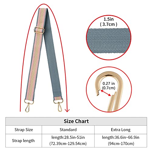ZOOEASS Wide Shoulder Strap Adjustable Replacement Belt Guitar Style Crossbody Bag Handbag Strap Multicolor Canvas Straps(Wide:1.4in) (Color13) - Image 5