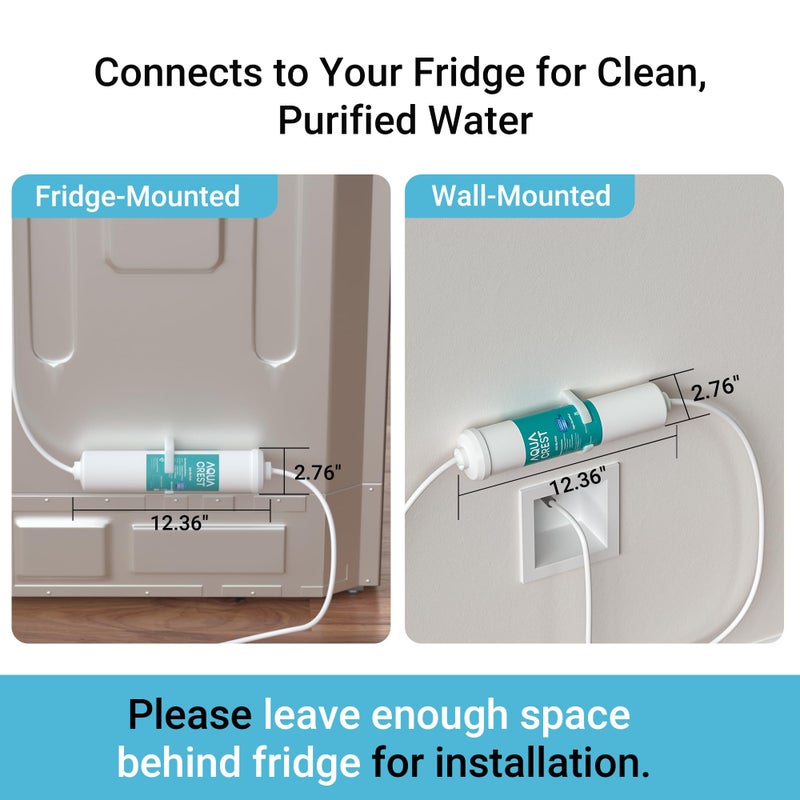 AQUACREST 5 years In-Line Water Filter for Refrigerator and Ice Maker, High Capacity, 1/4-Inch Direct Connect Fittings, Easy Installation, Reduces Chlorine, Bad Taste & Odor - Image 5