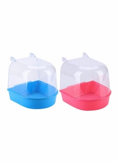 Y&D 2 Pcs Hanging Bird Bath Cube Bathtub Shower Box Cage Small Parrot Tub for Little Parrots Crested Myna  - Image 1