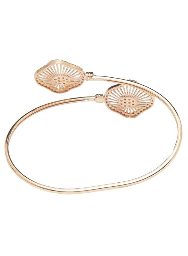 VOYLLA Rose Gold Finish Bracelet with Double Motifs from Elegance Collection