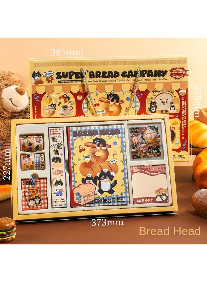 Bluejw Fang Dao | Bread Hand Book Suit Gift Box Girl's High Color Notebook Girl's Cute Hand Book Complete Set - Image 1