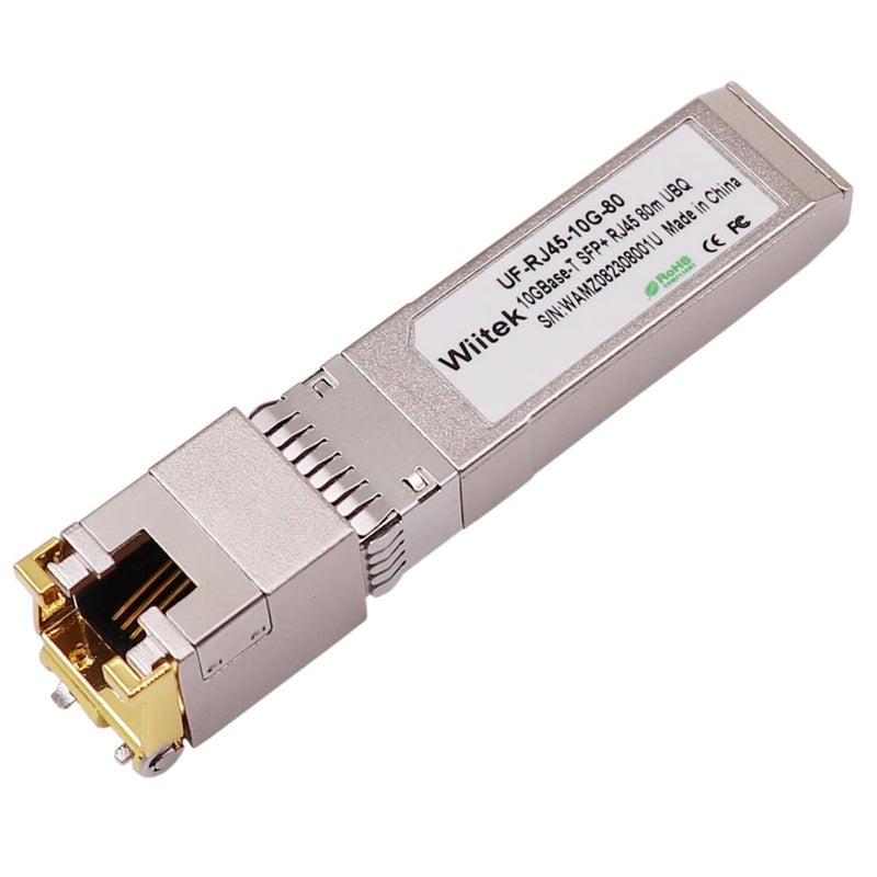 Wiitek 80 Meters 10G SFP to RJ45 Modules 25G5G10GBaseT Ethernet Copper RJ45 to SFP Transceiver Compatible for Ubiquiti UFRJ4510G Plugin 10Gb SFP Port SwitchRouter - Image 2