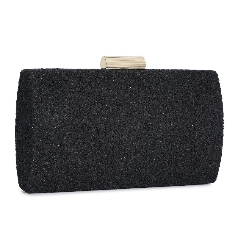 UBORSE UBORSE Lace Clutch Purse for Women Formal Evening Bag Glitter Lace Pattern Square Box Clutch Wedding Party Purse  - Image 1