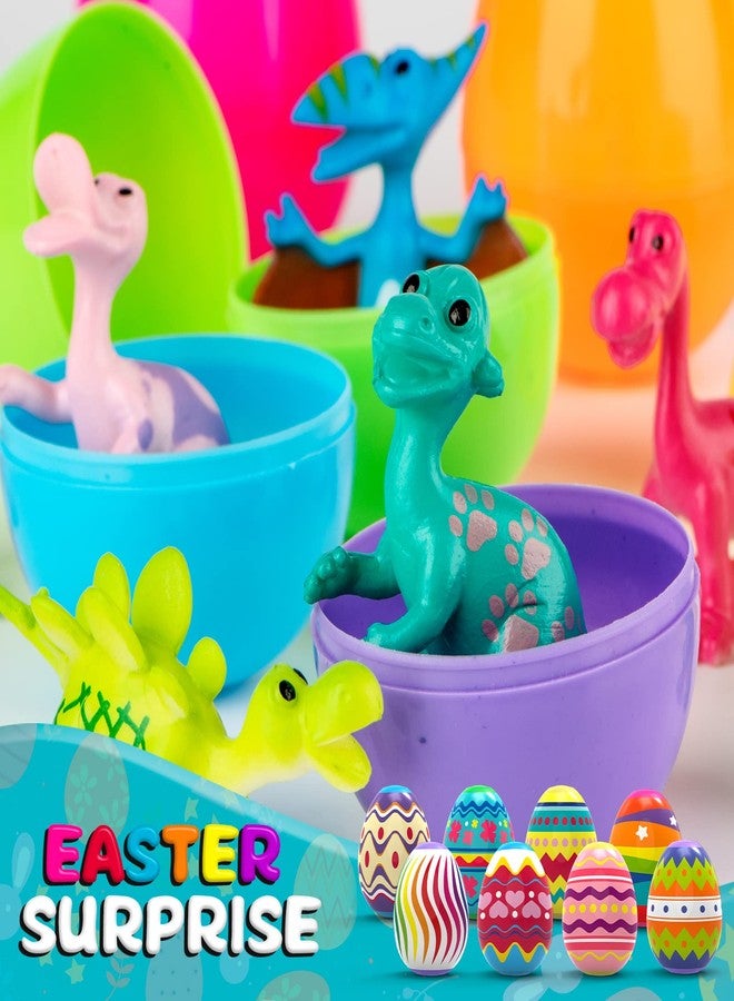 MAPIXO 12pcs Easter Egg Prefilled with Mini Dinosaur Toy Inside, For Easter Hunt, Easter Basket Stuffers, Easter Party Favor Supplies, Goody Bag Filler, Filling Treats, Filled Easter Egg Gift for Kid Toddler - Image 4