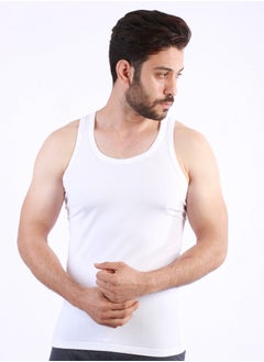 جت فانلة رجالي حماله قطن ليكرا من ماسترز - أبيض  - Image 3