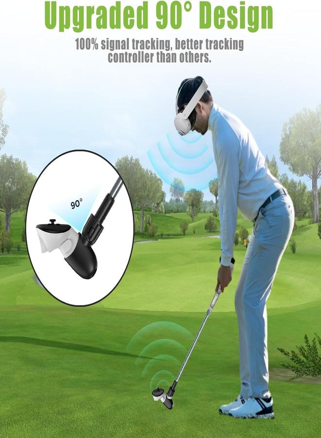 YOGES VR Golf Club Attachment Compatible with Meta Quest 3S/ Quest 3/ Oculus Quest 2 Controller, Adjustable Length Non-Slip VR Game Golf Grips 90 Degree Keep Tracking (ONLY for Right Controller) - Image 5