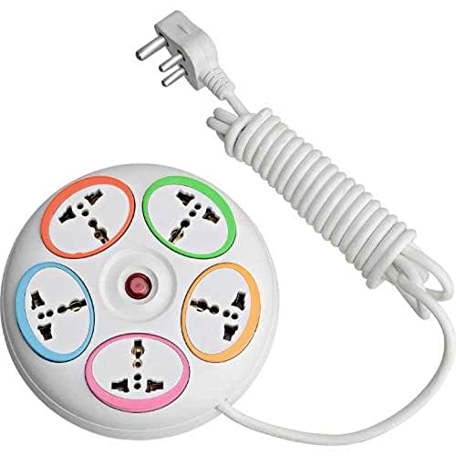 Bill Tech Bill tech 5 in 1 Round Multipurpose Extension Cord 5 Three Pin Socket with Led Indicator Multicolour 2 Year Warranty  - Image 4