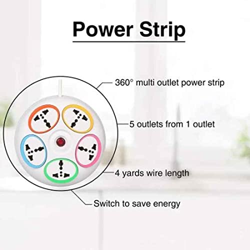 Bill Tech Bill tech 5 in 1 Round Multipurpose Extension Cord 5 Three Pin Socket with Led Indicator Multicolour 2 Year Warranty  - Image 5