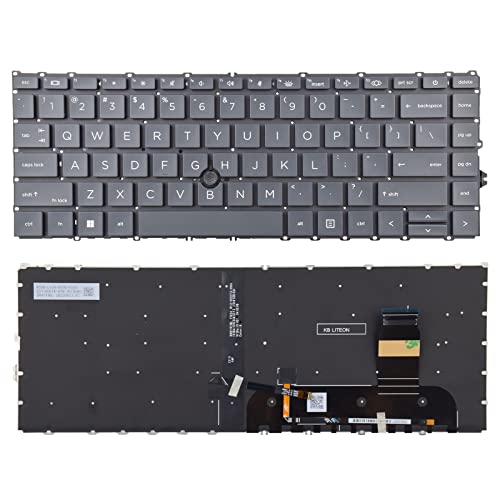 SUNMALL Black Replacement Keyboard Compatible with HP EliteBook 745 G7, 745 G8, 840 G7, 845 G7, 840 G8, 845 G8, ZBook Firefly 14 G7, ZBook Firefly 14 G8 with Backlight and Pointer （No Frame） - Image 1