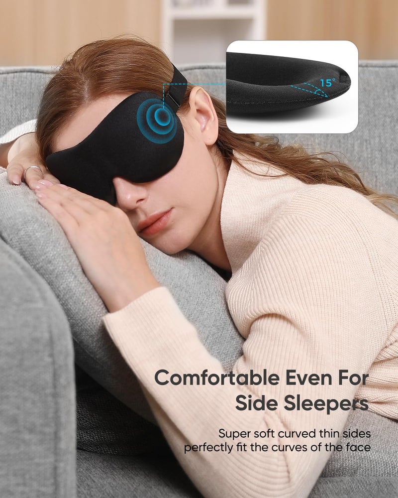 LKY DIGITAL Sleep Mask for Side Sleeper 3 Pack, Blackout 3D Eye Mask for Sleeping, Night Blindfold for Men Women - Image 2