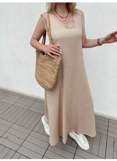 Escbutik Women's Zero Sleeve Wrapped Fabric Summer Long Dress  - Image 2