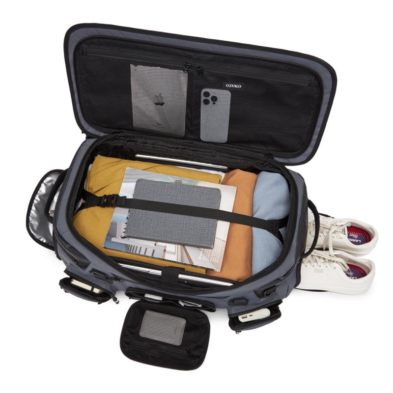 OZUKO Waterproof Travel Duffel Backpack for Gym Weekender and Travel Use with 2 in 1 Design 52L Large Capacity, Grey, 9904 - Image 5