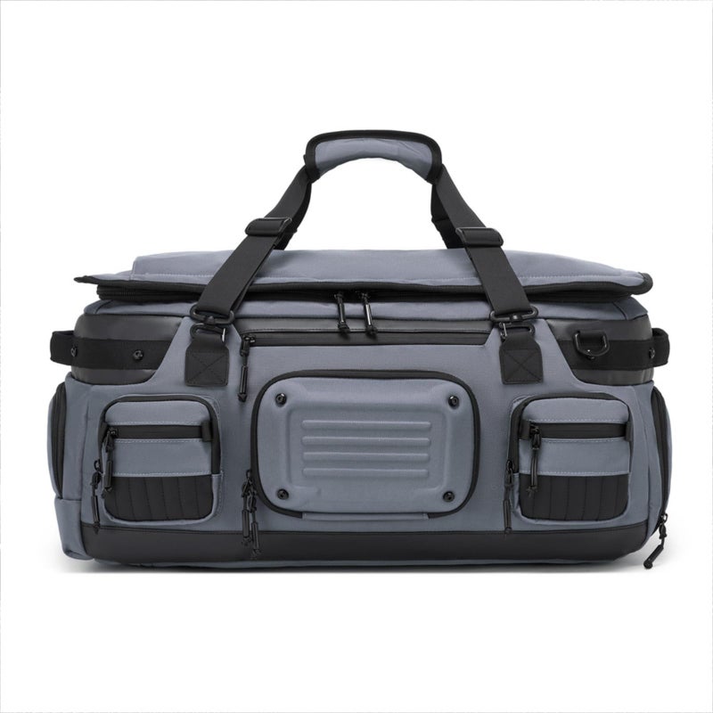 OZUKO Waterproof Travel Duffel Backpack for Gym Weekender and Travel Use with 2 in 1 Design 52L Large Capacity, Grey, 9904 - Image 1