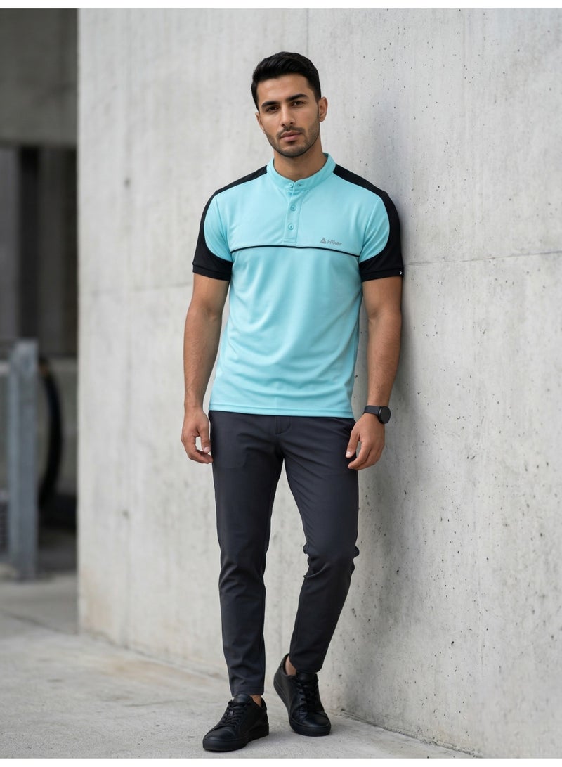 Hikes Men’s Premium Polo T-Shirt Chinese Collar Slim Fit Stretch Fabric – Breathable Casual Wear - Image 4