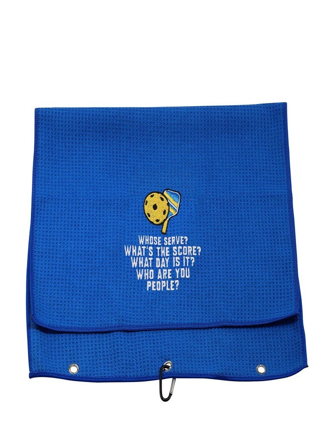 MEIKIUP Pickleball Lovers Gift Pickleball Sports Towel Embroidered Pickleball Towel Pickleball Events Gift Whose Serve？What's The Score？ (Whose Serve towel) - Image 2