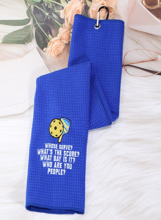 MEIKIUP Pickleball Lovers Gift Pickleball Sports Towel Embroidered Pickleball Towel Pickleball Events Gift Whose Serve？What's The Score？ (Whose Serve towel) - Image 5