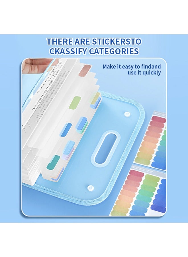 Generic 13 Pockets Expanding File Folder with Labels A4 Expanding File Vertical with Portable Receipt Document Organizer for Office School,9.61" X 14.76"  - Image 5