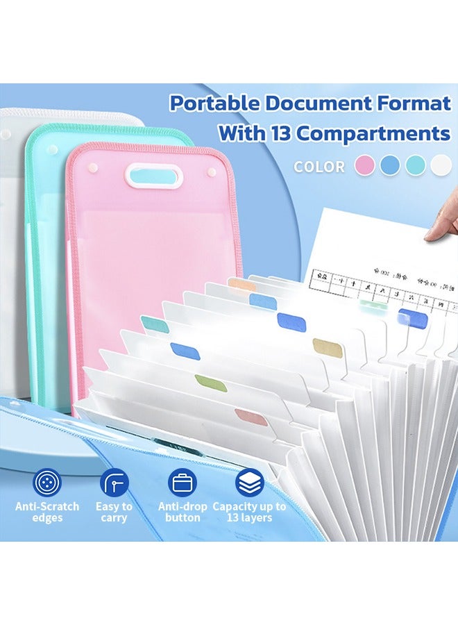 Generic 13 Pockets Expanding File Folder with Labels A4 Expanding File Vertical with Portable Receipt Document Organizer for Office School,9.61" X 14.76"  - Image 2