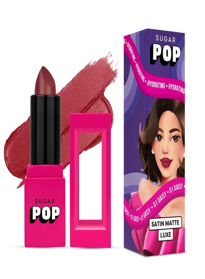 SUGAR POP Satin Matte Luxe | Castor Oil, Vitamin E & Hyaluronic Acid | Full coverage - 01 Daisy - Image 1