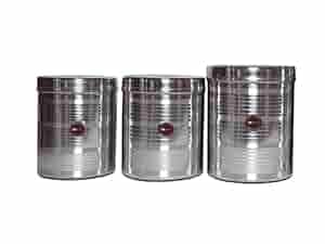 KITCART stainless steel dabba set 25 kg to 45 kg Size Steel Container 3 pcsfor Kitchen Storage Container for Grains Sugar Rice Silver 25kg 35kg 45kg - Image 1