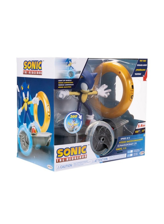 Sonic The Hedgehog Speed RC Skateboard Vehicle with Gold Ring Controller - Light Up Wheels & 360 Spins, Turbo Mode for Extra Boost, 2.4GHz, 100FT Range - Image 3