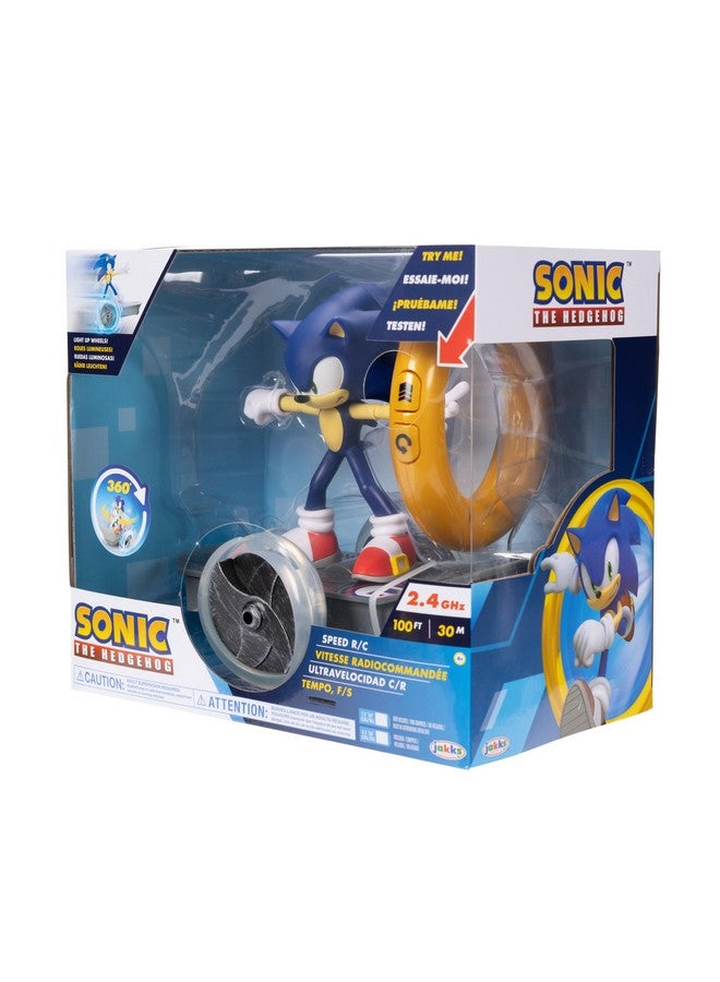 Sonic The Hedgehog Speed RC Skateboard Vehicle with Gold Ring Controller - Light Up Wheels & 360 Spins, Turbo Mode for Extra Boost, 2.4GHz, 100FT Range - Image 5