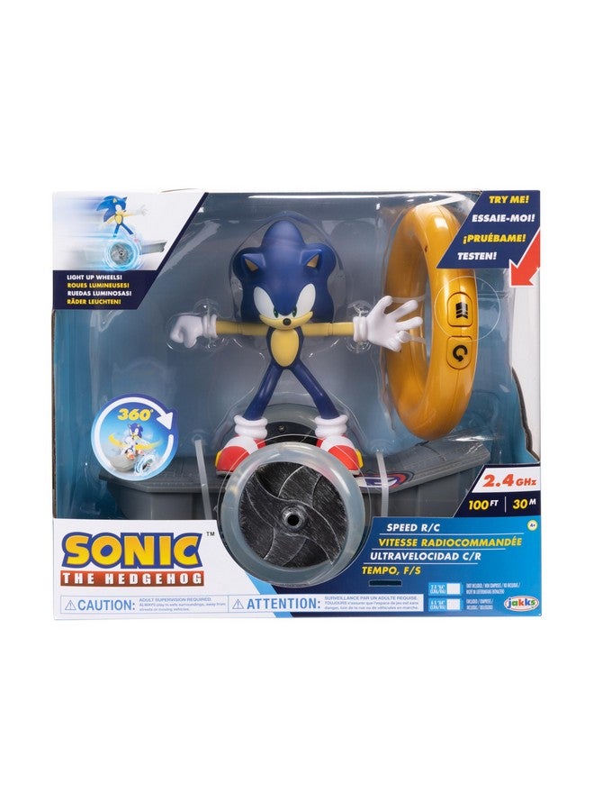 Sonic The Hedgehog Speed RC Skateboard Vehicle with Gold Ring Controller - Light Up Wheels & 360 Spins, Turbo Mode for Extra Boost, 2.4GHz, 100FT Range - Image 2