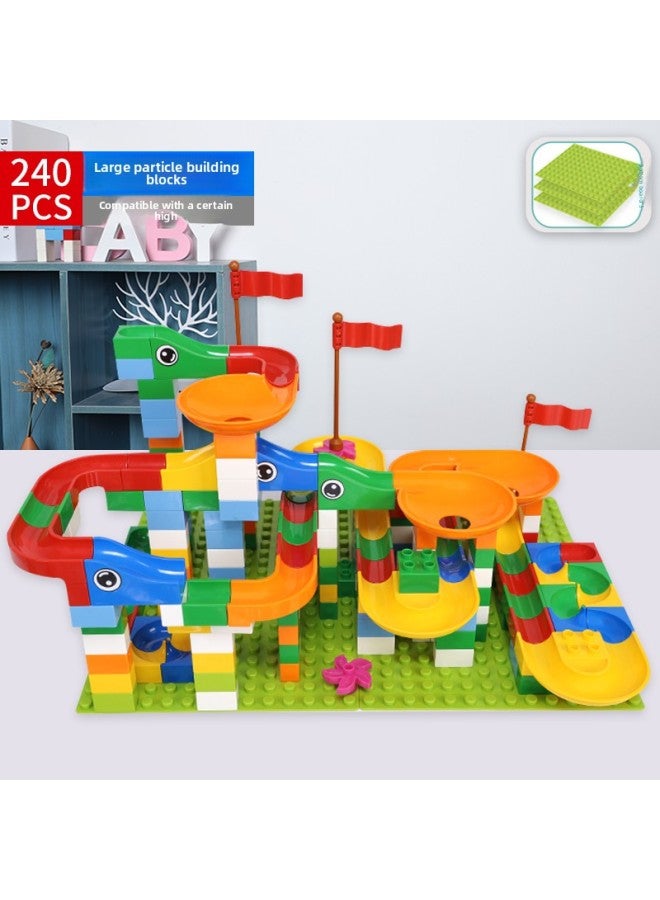 Children's Building Blocks Toy Assembled Educational Boys 3 To 6 Years Old Multifunctional Size Particles Slide Enlightenment Intelligence Development-Color:Variety Slide 240 Particles Free 3 Base Plates  - Image 1