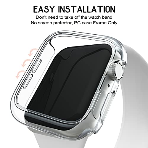Mugust 4 Pack Compatible for Apple Watch Case 38mm [NO Screen Protector] Series 3 2 1, Hard PC Bumper Case Protective Cover Frame Compatible for iWatch 38mm, Black/Rose Gold/Silver/Clear - Image 3