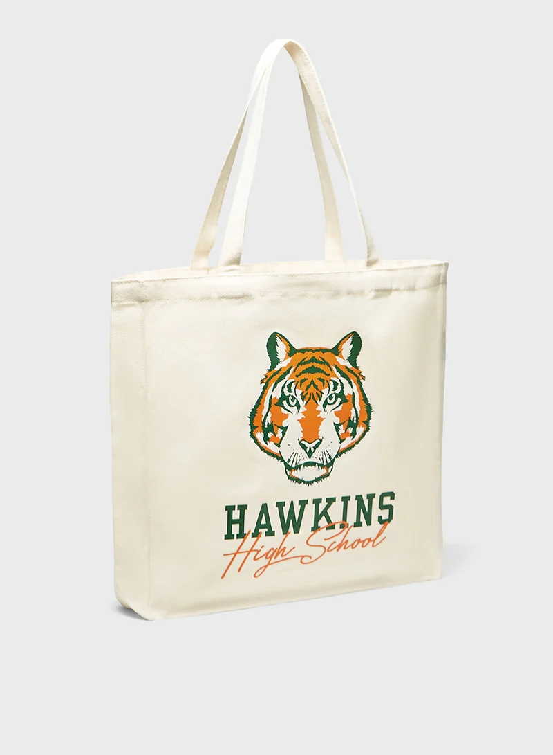 SP Characters Stranger Things Print Shopper Bag with Double Hand