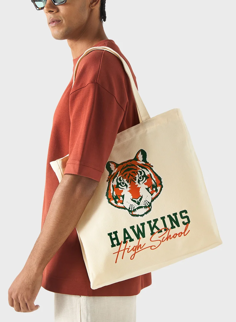 SP Characters Stranger Things Print Shopper Bag with Double Hand