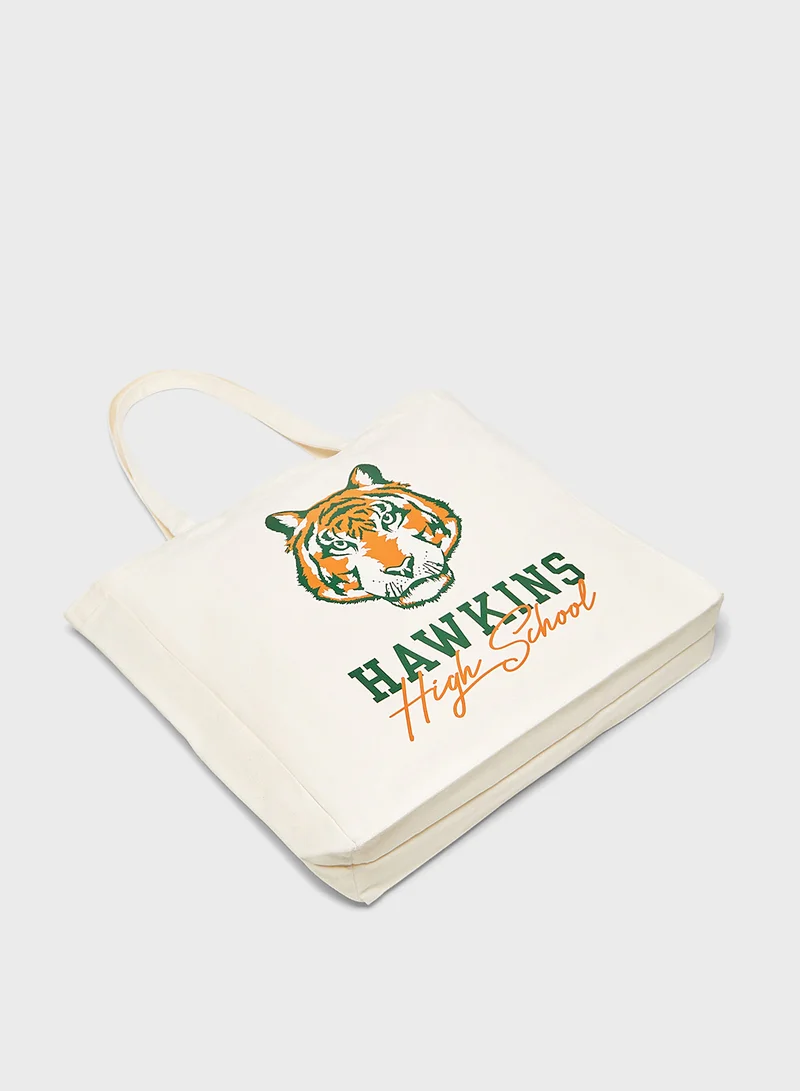 SP Characters Stranger Things Print Shopper Bag with Double Hand