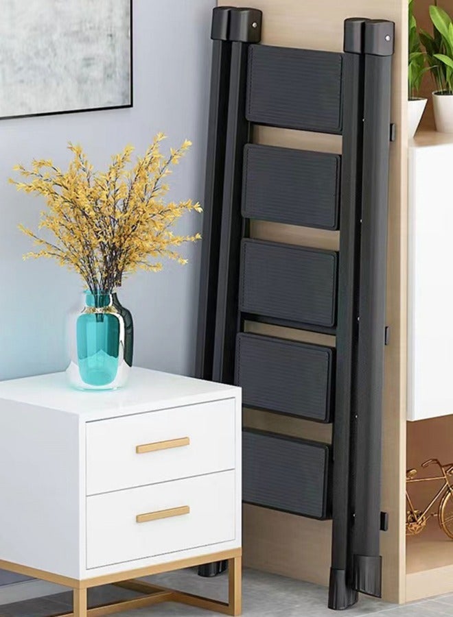 ALongDeng 5 Step Ladder Portable Folding Step Stool with Widen Non Slip Pedals Sturdy Carbon Steel Multifunctional Stepladder for Home Kitchen Office Garden Library Can Bear 150kg - Image 5