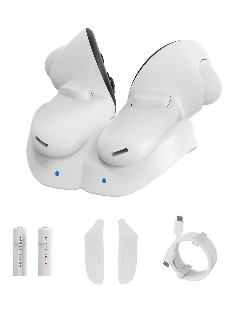 KASTWAVE - Controller Charging Dock for Meta Quest 3 Accessories, VR Charging Station Stand for Oculus Quest 3 Controllers, Controllers Display Holder for Quest 3, with 2 Rechargeable Batteries - Image 1
