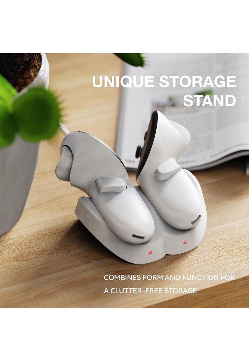 KASTWAVE - Controller Charging Dock for Meta Quest 3 Accessories, VR Charging Station Stand for Oculus Quest 3 Controllers, Controllers Display Holder for Quest 3, with 2 Rechargeable Batteries - Image 1
