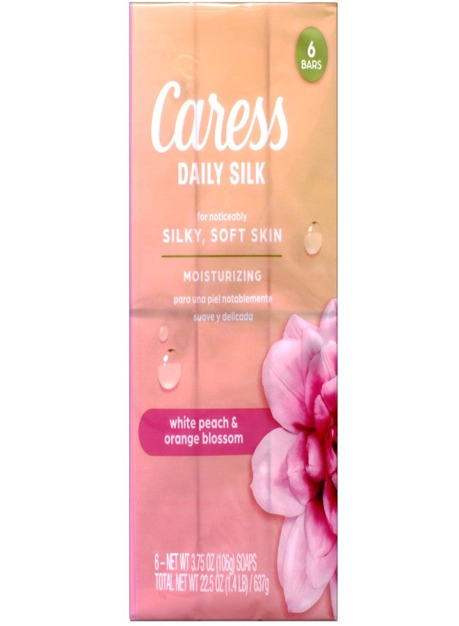 Caress Daily Silk Moisturizing Soap, White Peach & Orange Blossom, 3.75 oz 6 Bars - 3 Pack - Image 2