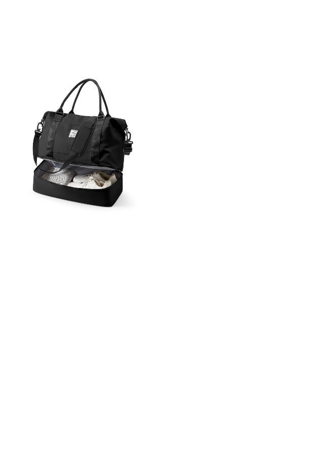 Women's 34L Sports Travel Duffel Bag with Shoe Compartment - Black - Image 1