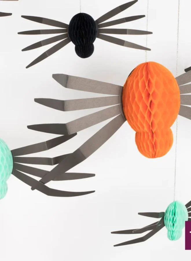 Meri Meri Hanging Honeycomb Spiders