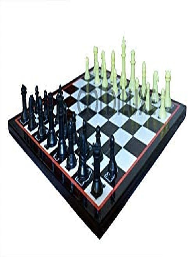 PMG Wooden Ludo Game Snakes Ladders & Chess Board Combo with 2 Set of Ludo with dice Coins 1 Chessmen Coins Set (12x12 Inch). for 4 - Image 2