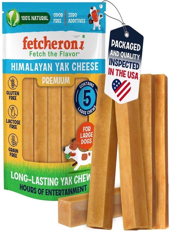 FETCHERONI Himalayan Yak Cheese Chews - Natural Dog Bones - Yak Cheese Himalayan Dog Chews – Long Lasting Himalayan Dog Cheese Chew - Yak Chews for Large, Medium and Small Dogs (Large, 5 Pack) - Image 1