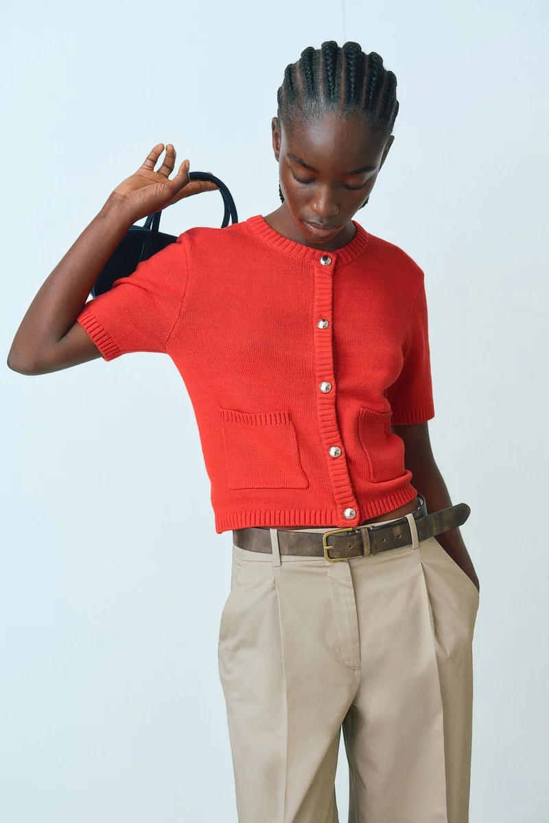 اتش اند ام بنطلون تشينو بطيّات على الساق