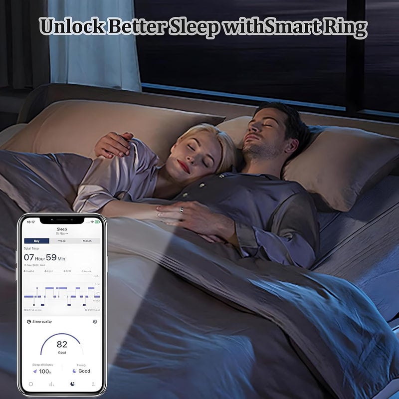 حلقة تتبع الصحة ، حلقة تتبع النشاط واللياقة البدنية ، حلقات صحية ذكية مع السعرات الحرارية / معدل ضربات القلب / الأكسجين في الدم / مراقبة النوم مع حلقة درجة الحرارة من الفولاذ المقاوم للصدأ ((9) - Image 3