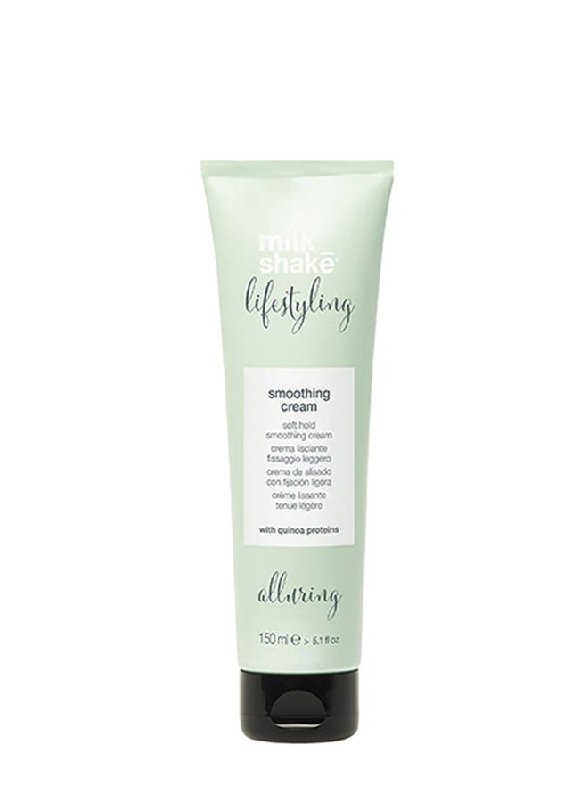 Milk Shake Smoothing Cream – Lightweight Anti-Frizz Hair Cream with Milk & Quinoa Proteins, Vitamin C & UV Filters – Heat Protectant & Conditioning Styling Cream for Smooth, Shiny, Humidity-Resistant Hair, 150ml - Image 1