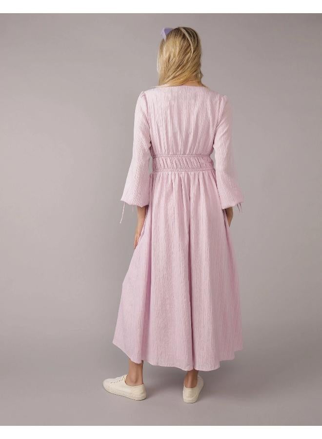 امريكان ايجل فستان ميدي بأكمام طويلة وربطة أمامية - Image 2