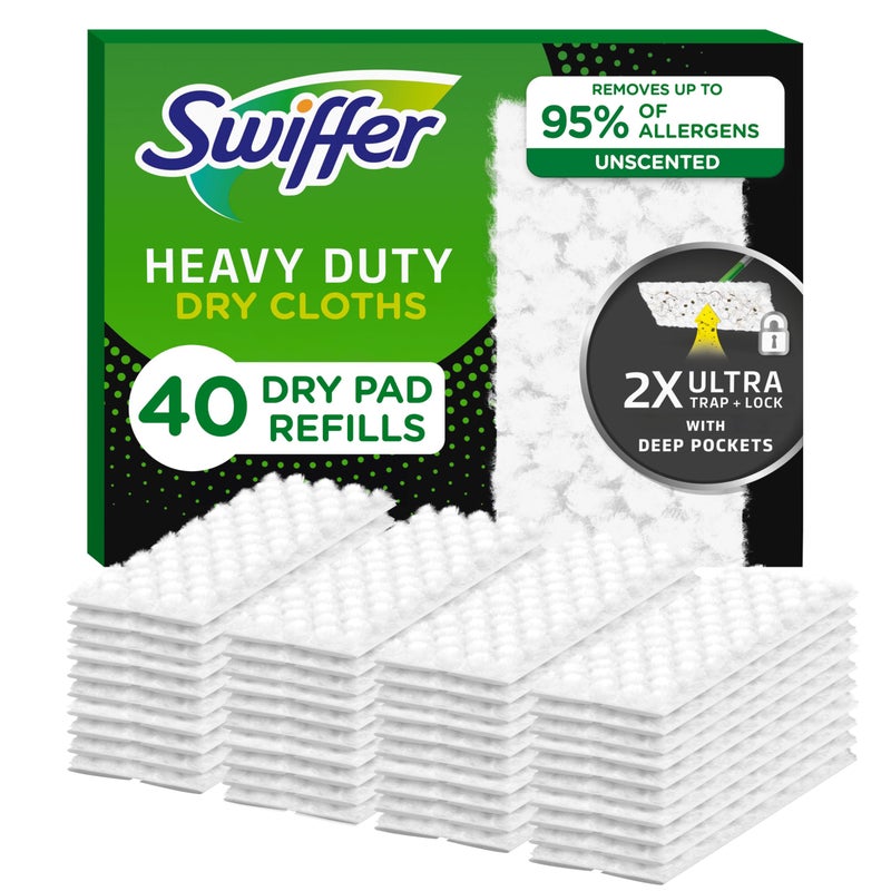Swiffer Sweeper Heavy Duty Mop Pad Refills for Floor Mopping and Cleaning All Purpose Multi Surface Floor Cleaning Product 20 Count 2 Pack