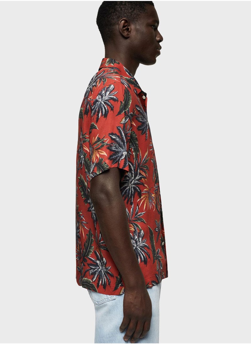 Mango Man - Hawaiian Print Regular Fit Shirt - Image 1