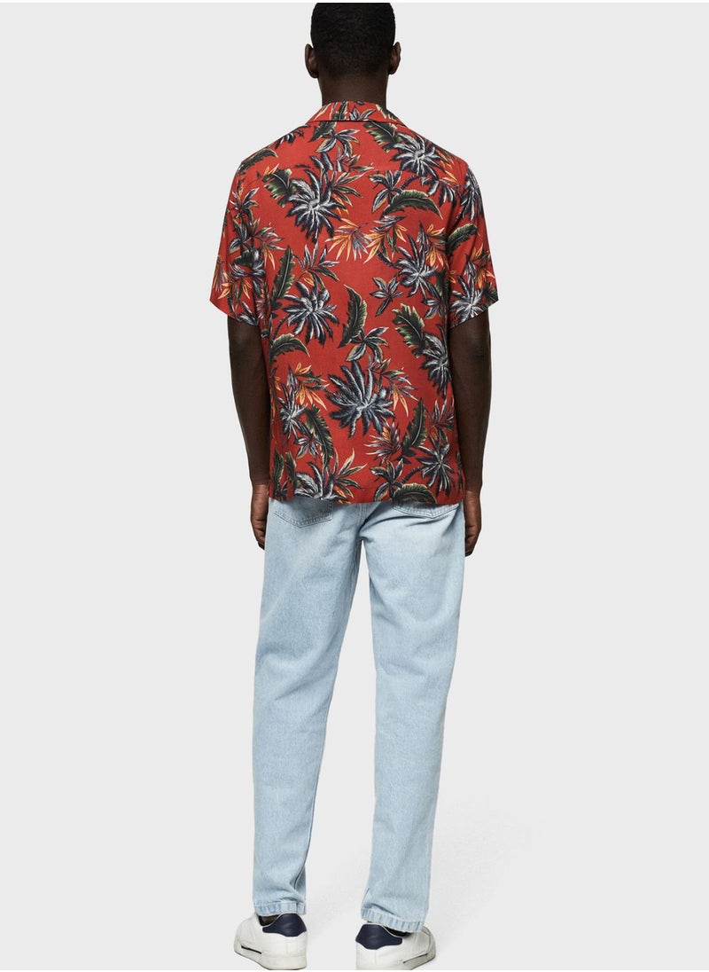 Mango Man - Hawaiian Print Regular Fit Shirt - Image 1